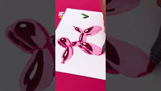 I draw Jeff Koons' iconic Balloon Dog 🐕👨‍🎨😍#tuto #arttutorial #jeffkoons #artroom