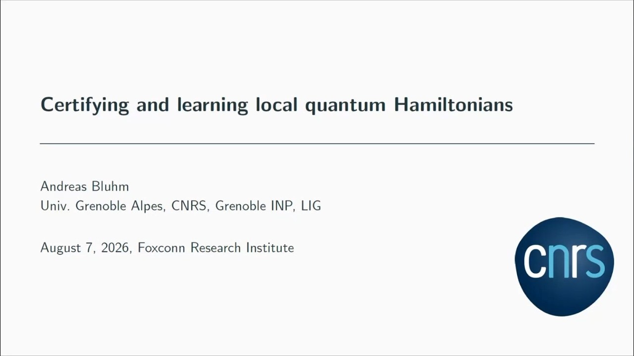 Certifying and learning local quantum Hamiltonians