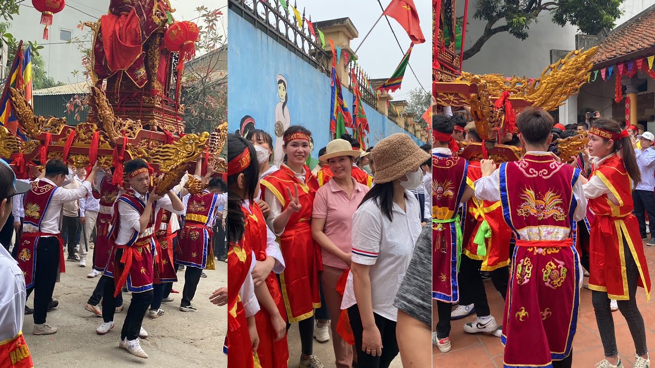 Rước kiệu làng Linh Thượng - xã Vân Côn - huyện Hoài Đức - Hà Nội 3/3/2023