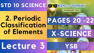 Periodic Classification of Elements Lecture 3 10th Science 1| Maharashtra State Board Science Std 10