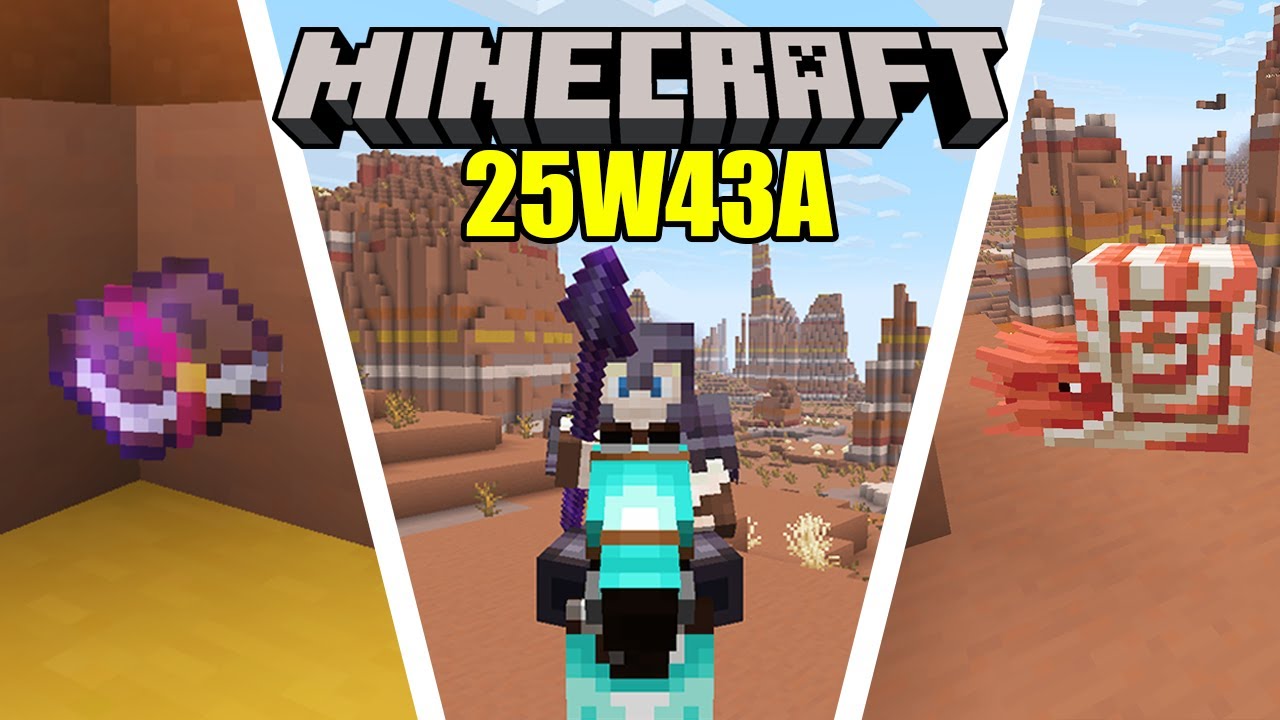 Minecraft Snapshot 25W43A | Koplje, Lunge Enchantment, Nautilus & Zombie Nautilus