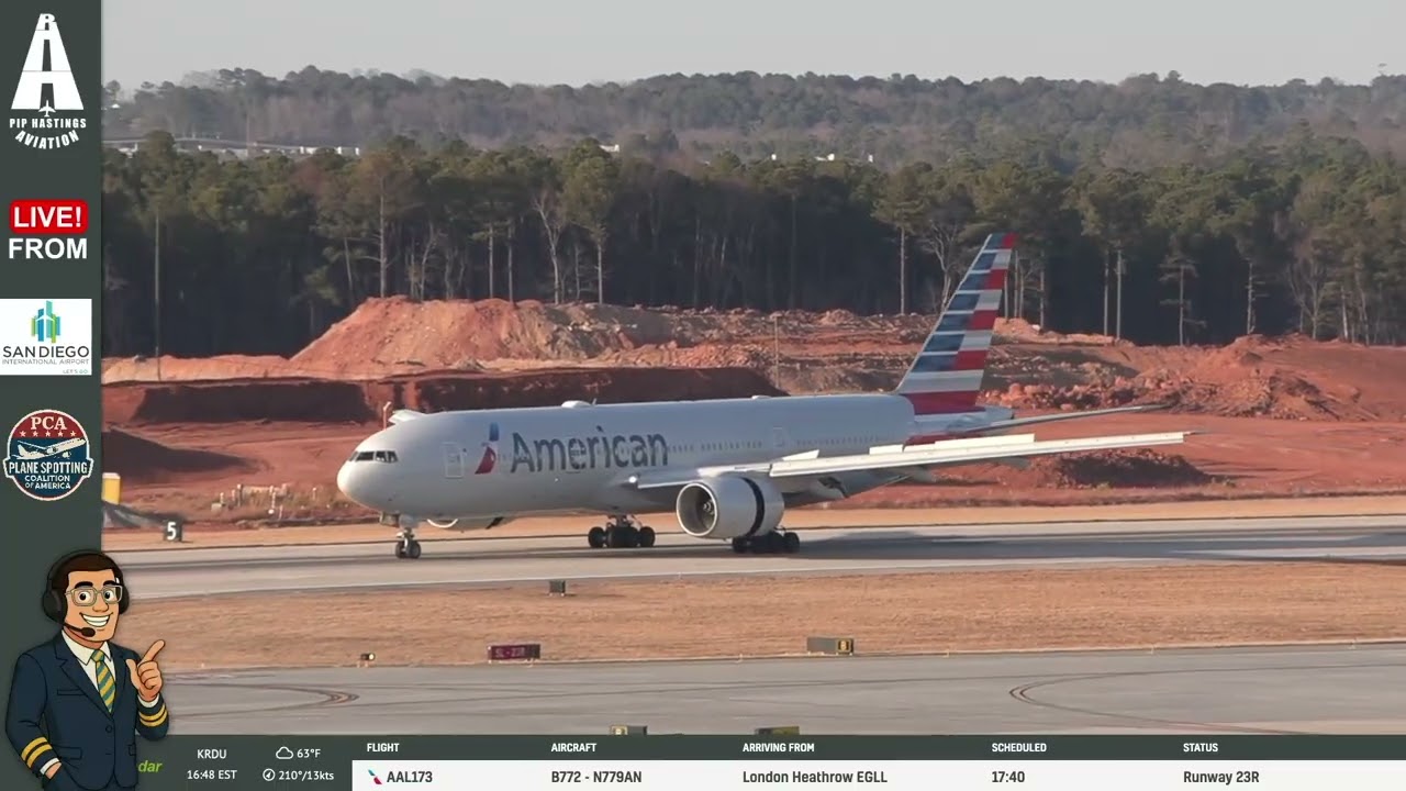 Наблюдение за самолетами в аэропортах RDU и CLT: Шарлотт Дуглас и Международный аэропорт Роли-Дарем.