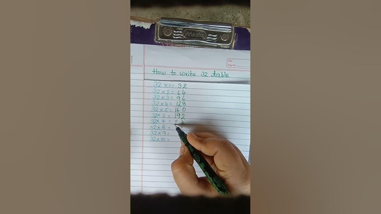 how-to-write-32-table-youtube