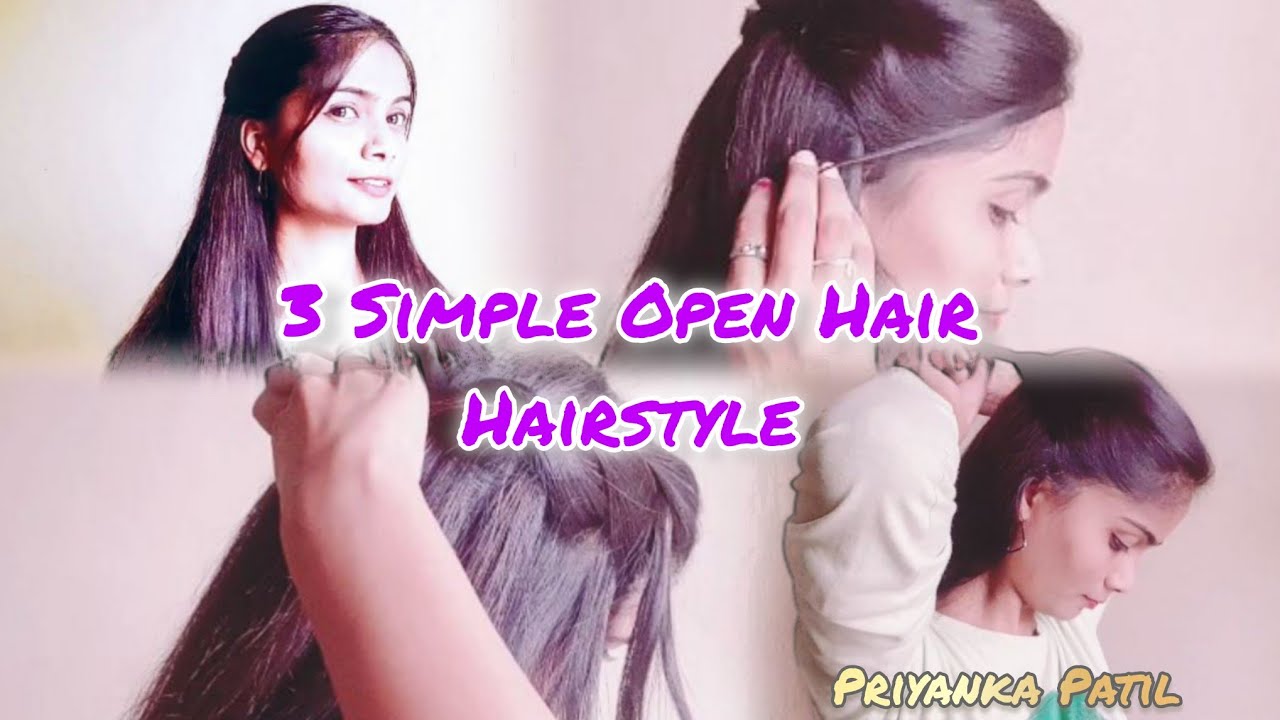 3 Simple Open Hair Hairstyle ✌🏻|| #hairstyle #haircare #vlog #viralvideos #trending #trendingvideo