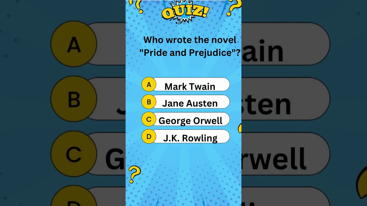 Try this Famous Books and Authors Quizzes || Pride and Prejudice 