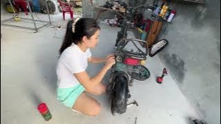 18-Year-Old Genius Girl Repairs Electric Bike’s Broken Brakes and Cracked Storage Compartment