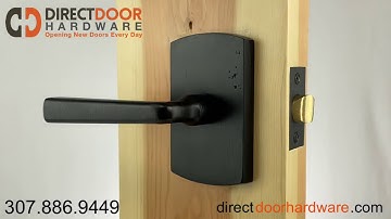Emtek Sandcast Bronze Cimarron Lever Handle with Style 4 Rosette in Flat Black