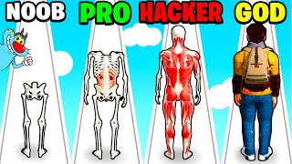 NOOB vs PRO vs HACKER In Human Run | With Oggy And Jack | Rock Indian Gamer | screenshot 4