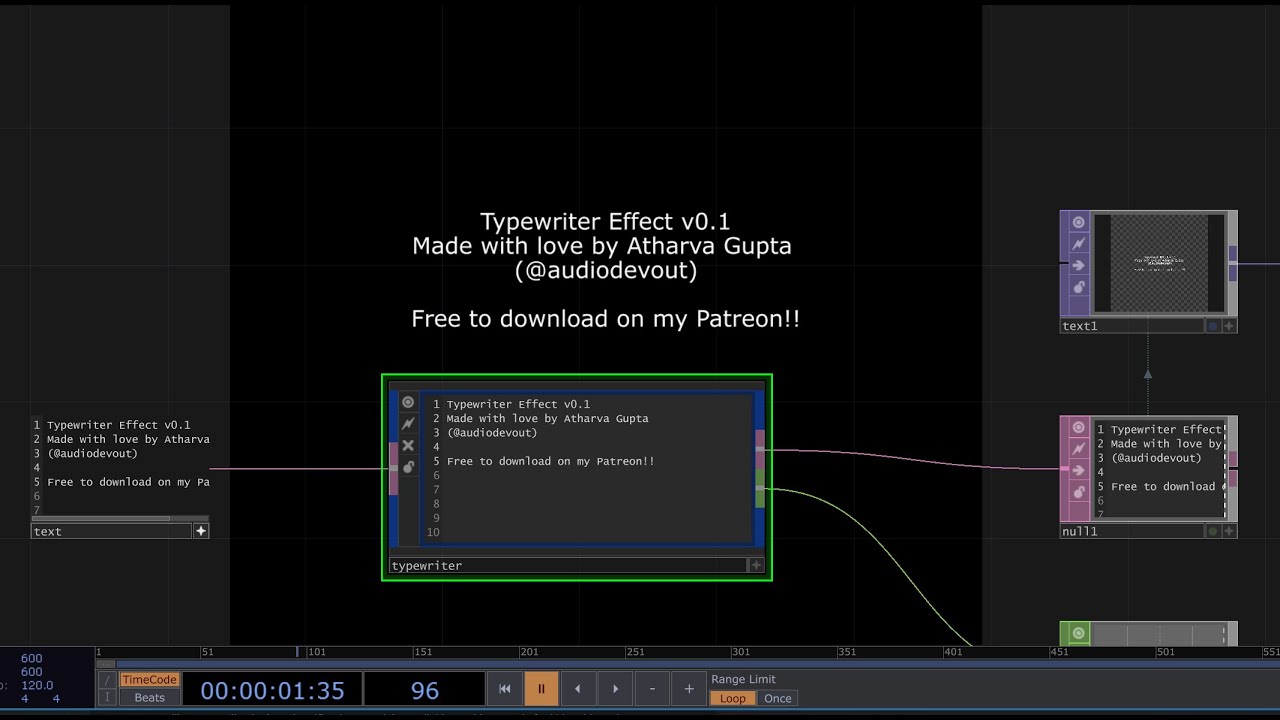 Typewriter Effect in TouchDesigner - Free TOX FIle