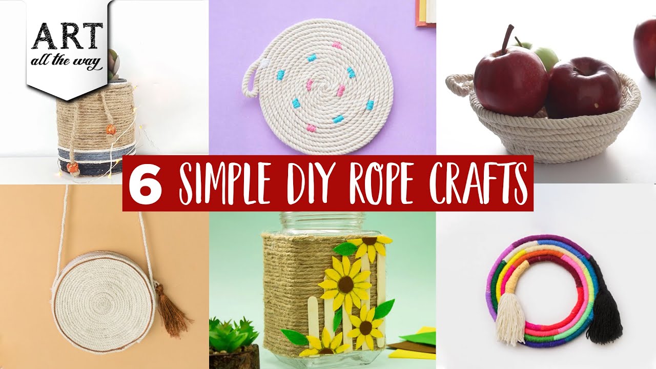 6 Simple DIY Rope Crafts, Best out waste Ideas