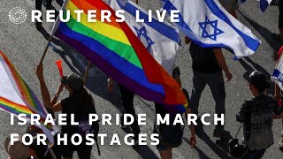 LIVE: Participants in the Jerusalem Gay Pride parade march for return of hostages