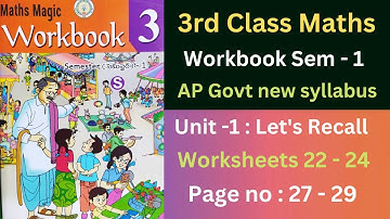 AP Govt 3rd Class Maths workbook, unit - 1 : Let