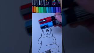 Drawing Daffy Duck with posca markers! Glitch effect! #subscribe #posca Drawing Daffy Duck with posca markers! Glitch effect! #subscribe #posca