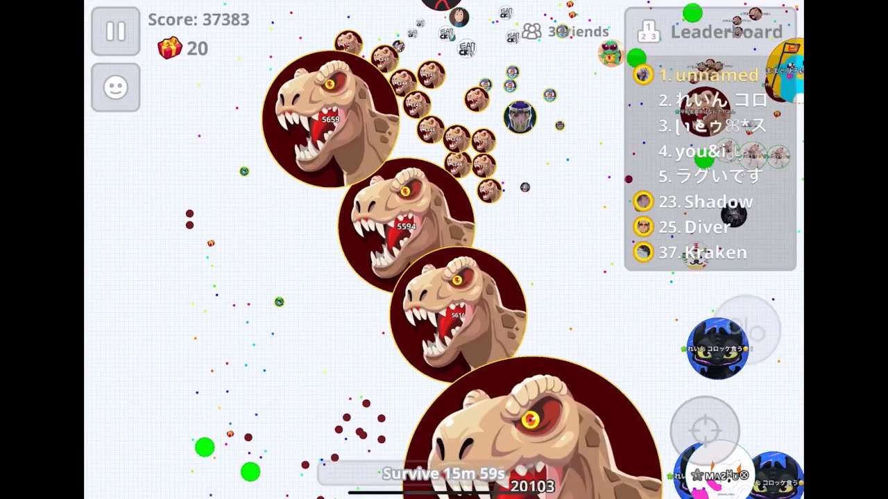 【Agar.io Mobile】朝困鯖を瞬殺したやつと1鯖分！