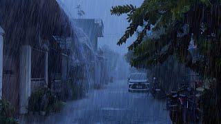 Heavy Rain on a Tin Roof for Sleeping 24/7, Sleep Instantly with Rain Sounds &amp; Thunder at Night
