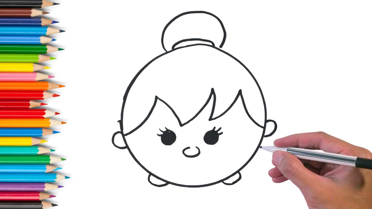 Learn how to draw TINKERBELL TSUM TSUM | Easy Drawing TINKERBELL TSUM TSUM For Kids