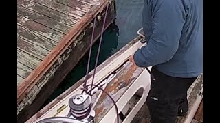 SINGLEHANDED; LEAVING THE DOCK USING THE 'MOITESSIER STERN TIE'  DOCK VIEW