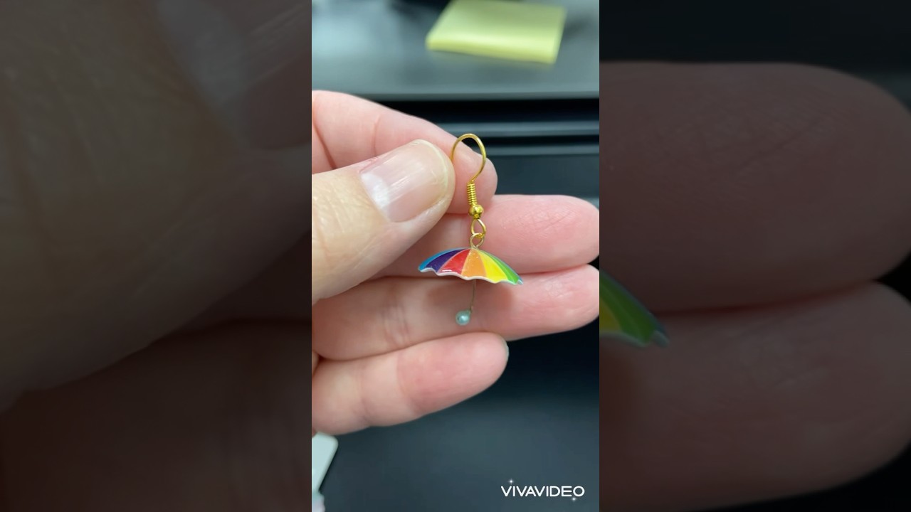 Mini umbrellas earrings ☂️ #earrings #umbrella #aretes #unboxing #fashion #shopping #mini #summer