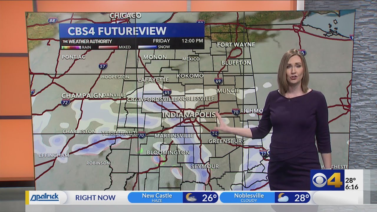 Snow showers with slick spot possible today - YouTube