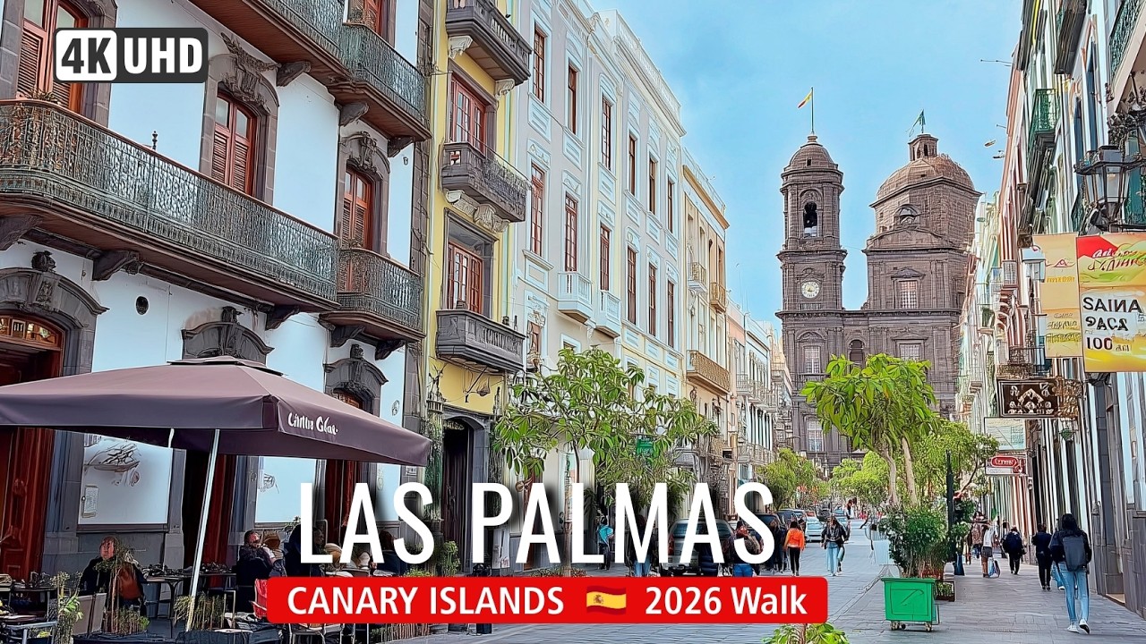 LAS PALMAS Walking Tour 🇪🇸🌴 |  Explore Gran Canaria Capital, Beaches & Island Vibes!