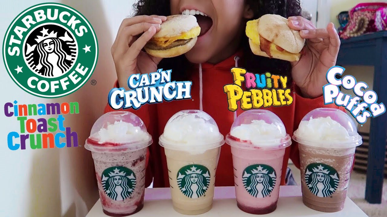 STARBUCKS SECRET MENU MUKBANG! | CEREAL FLAVORED DRINKS