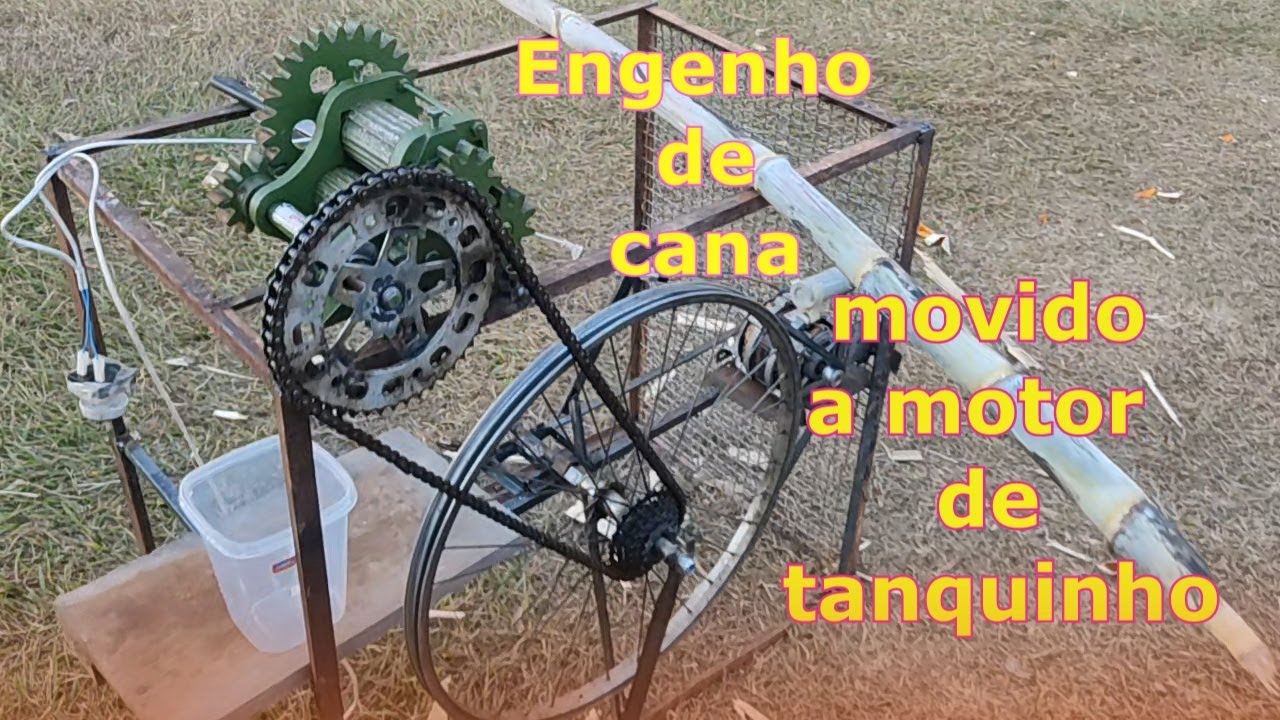 Engenho de cana movido a motor elétrico de tanquinho
