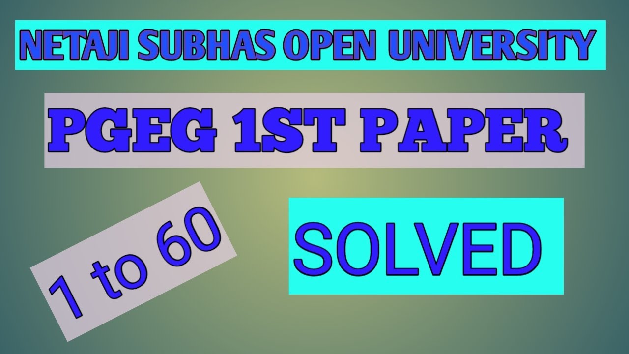 PGEG ENGLISH 1ST YEAR QUESTION BANK SOLVED(NSOU)