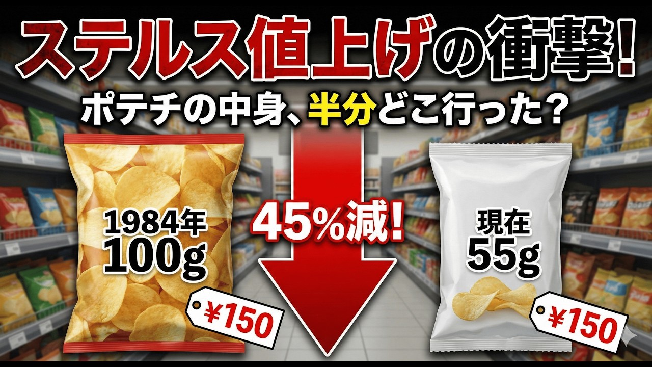 【ポテチ衝撃の50年史】45%も中身が消えた！？「ステルス値上げ」の巧妙なカラクリ
