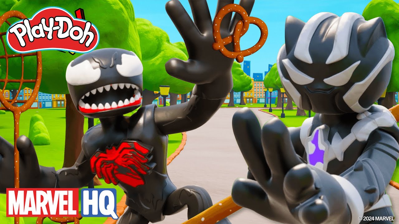 Black Panther's Perfect Park Day vs. Venom | Play-Doh Marvel: DOH-ified Action Ep 6