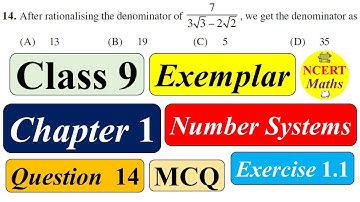 NCERT Class 9 Maths Chapter 1 Exemplar | Question 14 | MCQ | Exercise 1.1 | number systems | CBSE