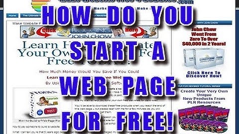 How Do You Start A Web Page For Free?  With My Free Tools!