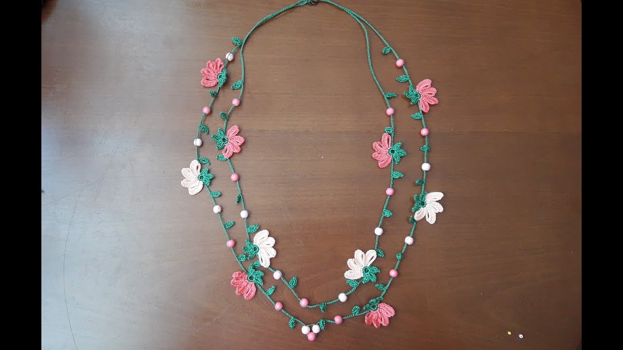 Tığ işi kolye yapılışı, ders 4