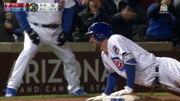 PHI@CHC: Bryant hustles to record a triple in the 4th