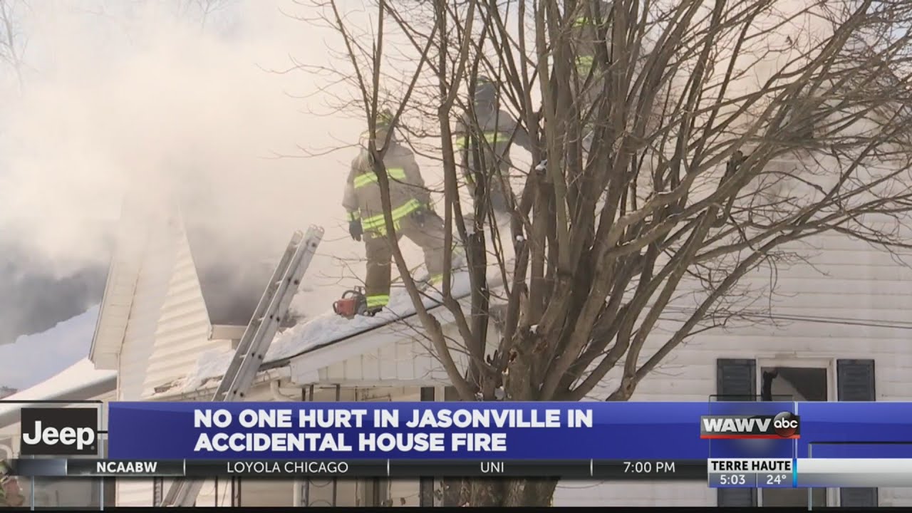 No one hurt in accidental house fire in Jasonville - YouTube