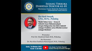 Sidang Terbuka Disertasi Doktor ke-81, Eko Hardi Ansyah, S.Psi., M.Psi., Psikolog