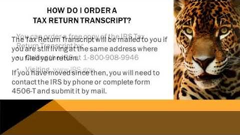 HOW DO I ORDER A TAX RETURN TRANSCRIPT