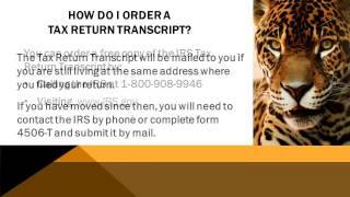 HOW DO I ORDER A TAX RETURN TRANSCRIPT