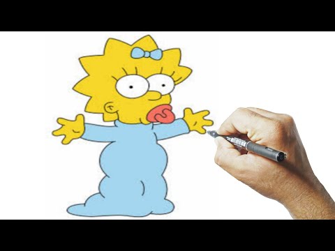 how to draw maggie simpson | step by step