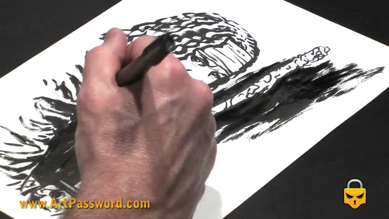 Charlie Adlard drawing at the Barcelona Comic Convention 2011