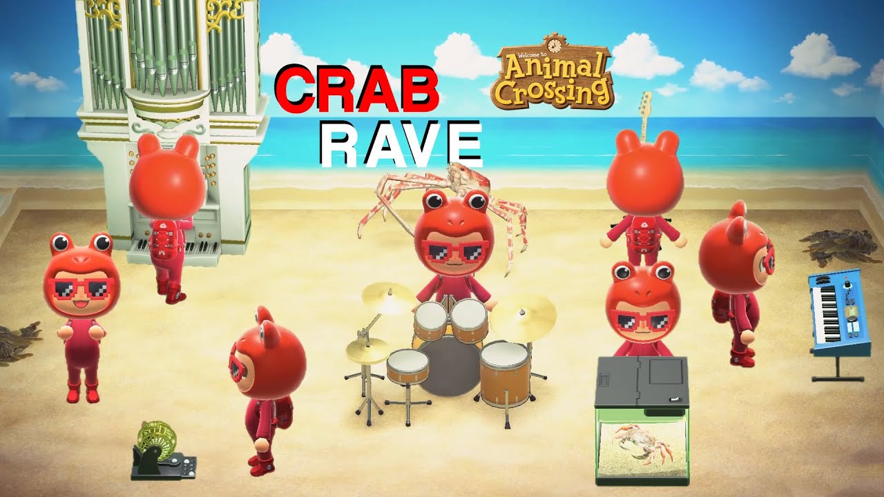 Crab Rave but it's Animal Crossing Villagers dressed as Crabs YouTube