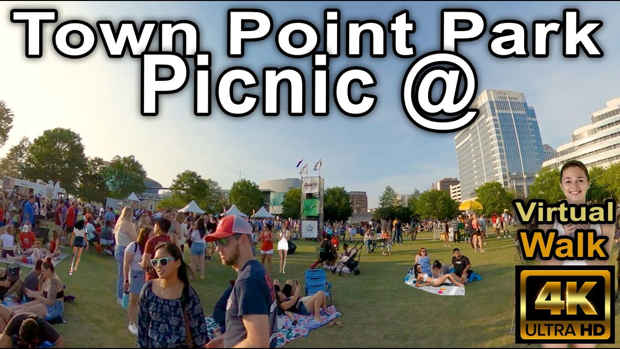 [4K] Picnic at Town Point Park Norfolk, Virginia, USA No Talk, Just