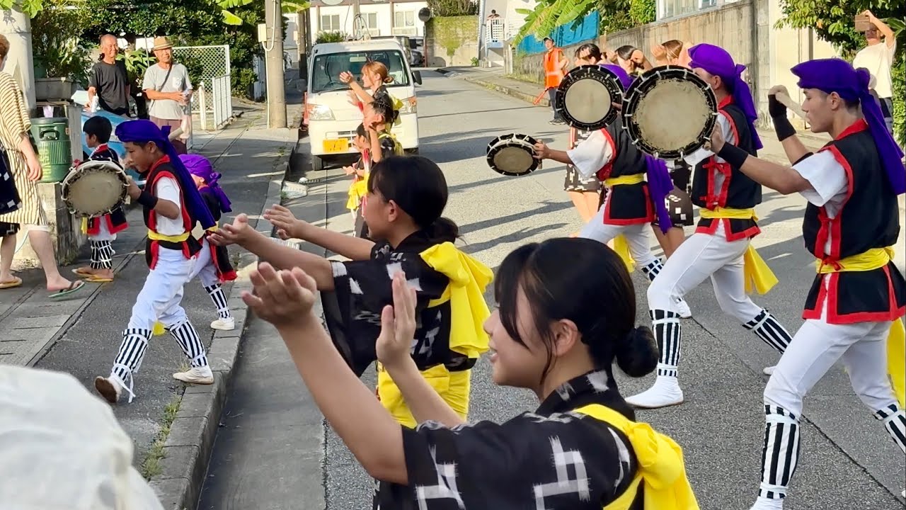 美里青年会　旧盆ウークイ　道じゅねー　2025-09-06