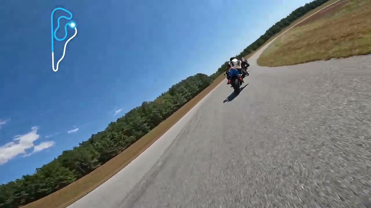 NCBike 2024 CycleSmith Track Days one lap trying to stay together and be smooth Yamaha R7 & MT07
