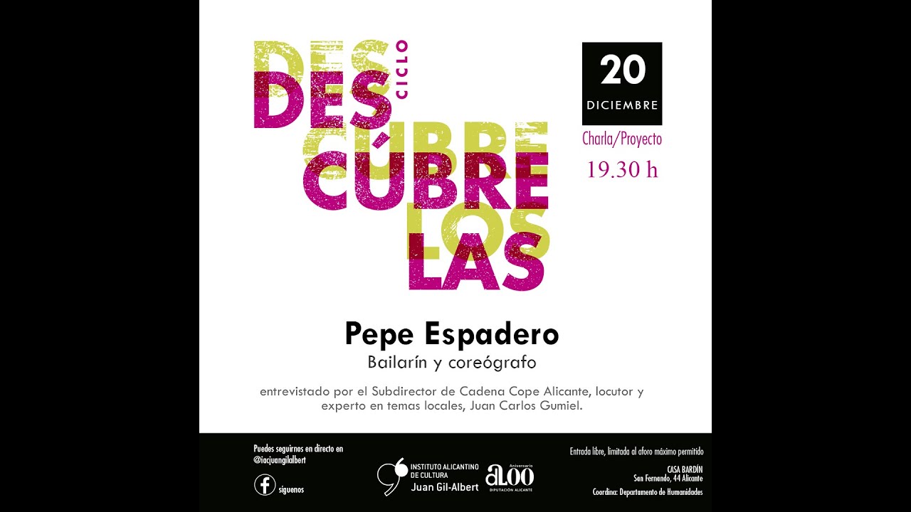 Ciclo «Descúbrelos & Descúbrelas»: Pepe Espadero, bailarín y coreógrafo