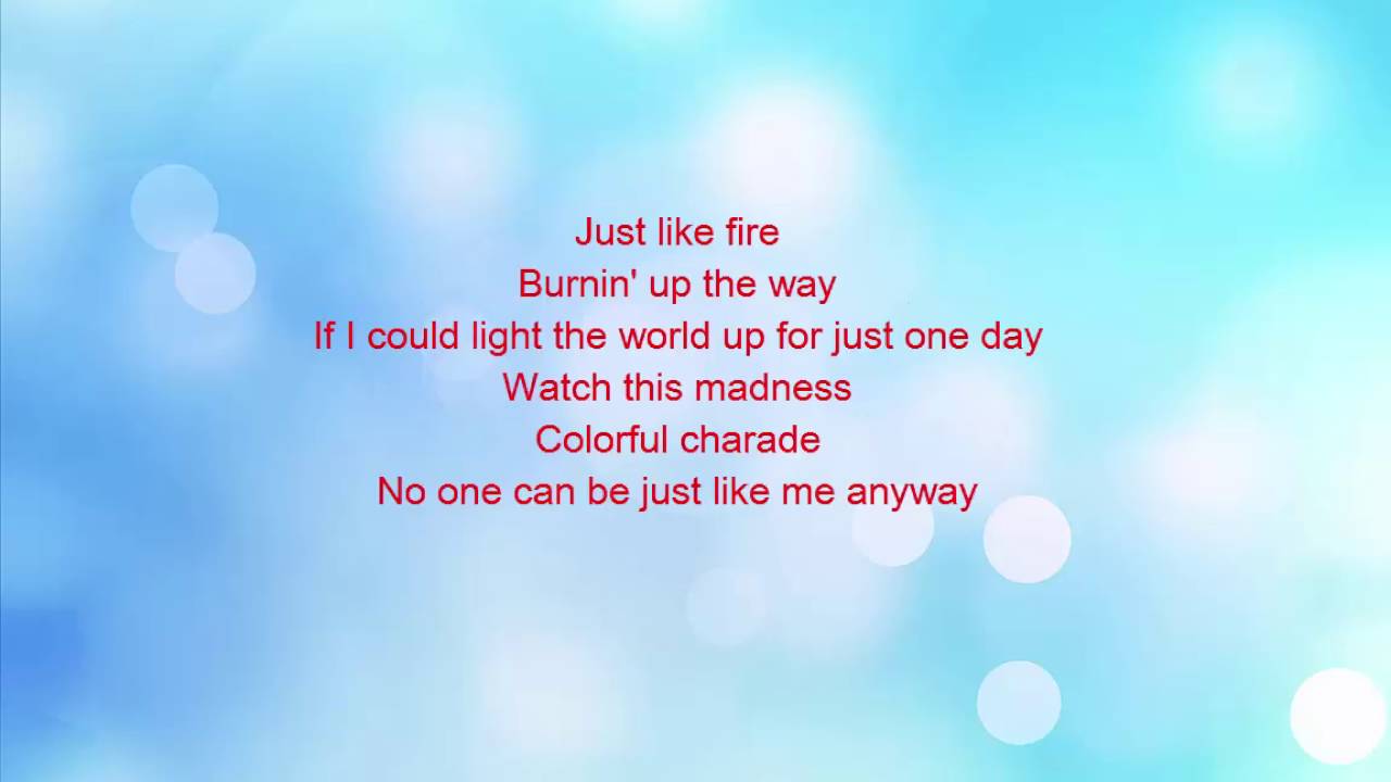 lyrics pink just like fire