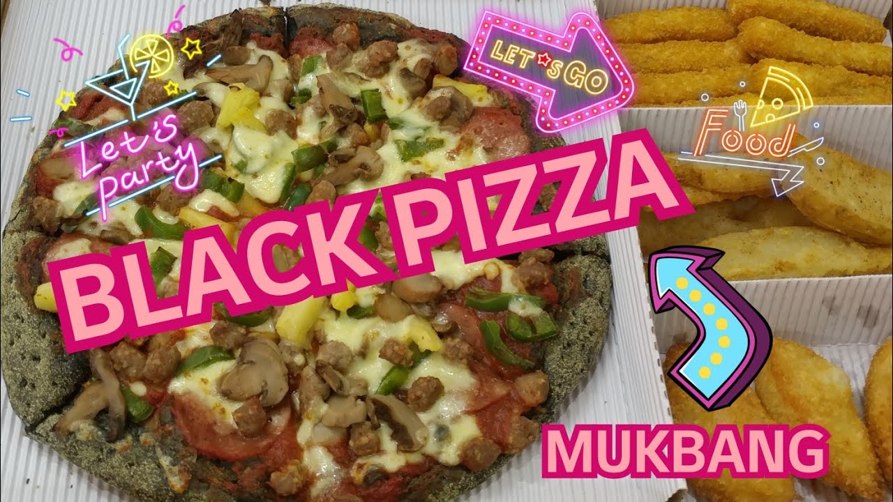 Black Pizza MUKBANG Pizza Hut Big Box What Shall We Eat Today