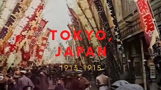 Tokyo Japan Daily Life 1900S 東京, 東京都 | 1913-1915 Colorized [4K 60Fps]