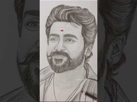 Suriya Drawing 🔥 Karuppa kooda vaa 🖤 #shorts #suriya #karuppu