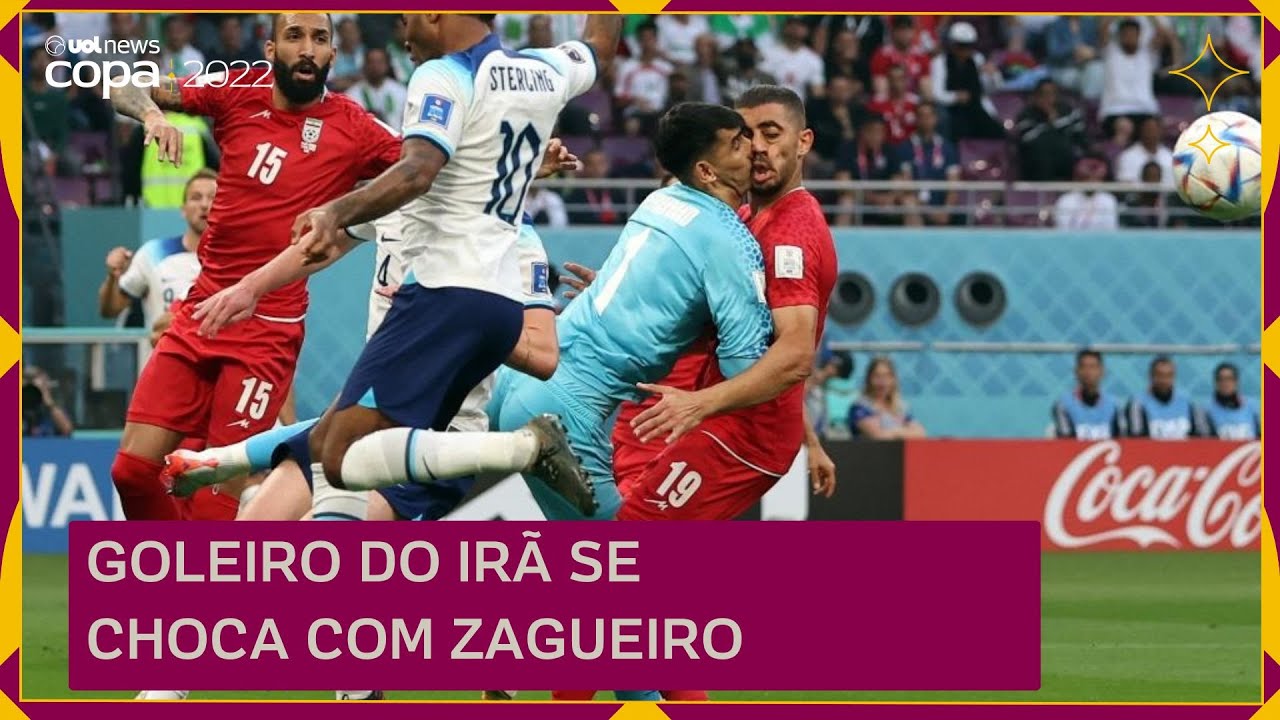 GOLEIRO do IRÃ vai a NOCAUTE e é substituído contra a INGLATERRA