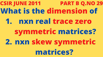 DIMENSION OF TRACE ZERO SYMMETRIC MATRICES